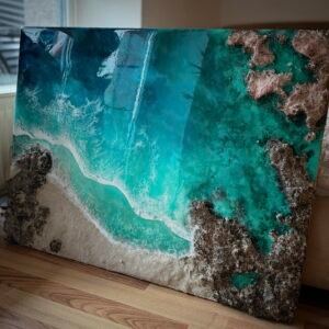 Epoksidinės dervos paveikslas
“Vandenyno alsavimas” | 60x80 cm